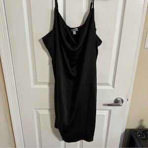 Black Draped Sleeveless Dress
